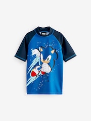 Blue Sonic Rash Vest (3-16yrs) - Image 5 of 6