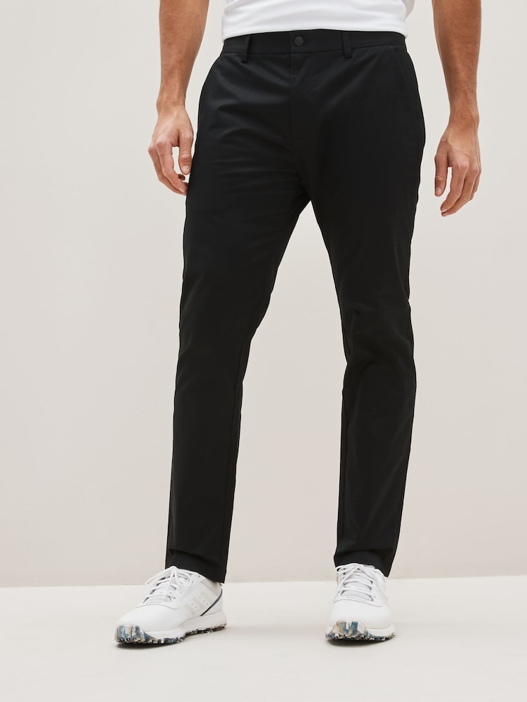 Black Shower Resistant Golf Stretch Chino Trousers - Image 1 of 8