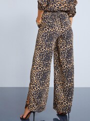 Animal Print - Strukturierte Hose mit weitem Bein - Bild 2 von 5