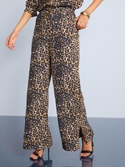 Animal Print - Strukturierte Hose mit weitem Bein - Bild 3 von 5