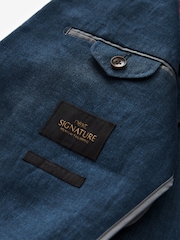 Navy Blue Signature Leomaster Linen Blazer - Image 11 of 14