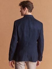 Navy Blue Signature Leomaster Linen Blazer - Image 3 of 14