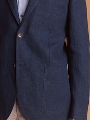 Navy Blue Signature Leomaster Linen Blazer - Image 7 of 14