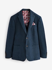 Navy Blue Signature Leomaster Linen Blazer - Image 9 of 14