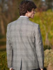 Light Blue Slim Nova Fides Check Blazer - Image 2 of 14