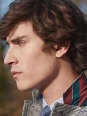 Light Blue Slim Nova Fides Check Blazer - Image 7 of 14