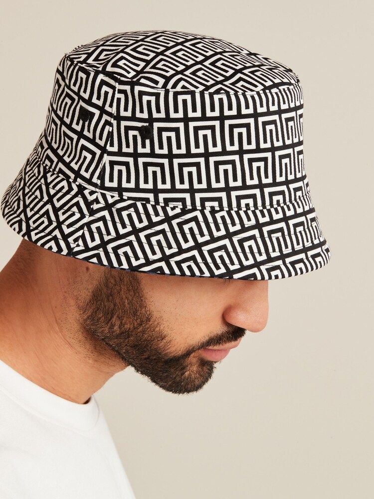 Navy Blue/Black Monogram Festival Reversible Bucket Hat - Image 2 of 9