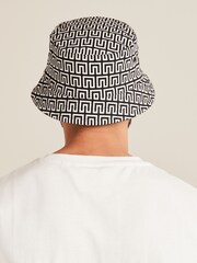 Navy Blue/Black Monogram Festival Reversible Bucket Hat - Image 5 of 9
