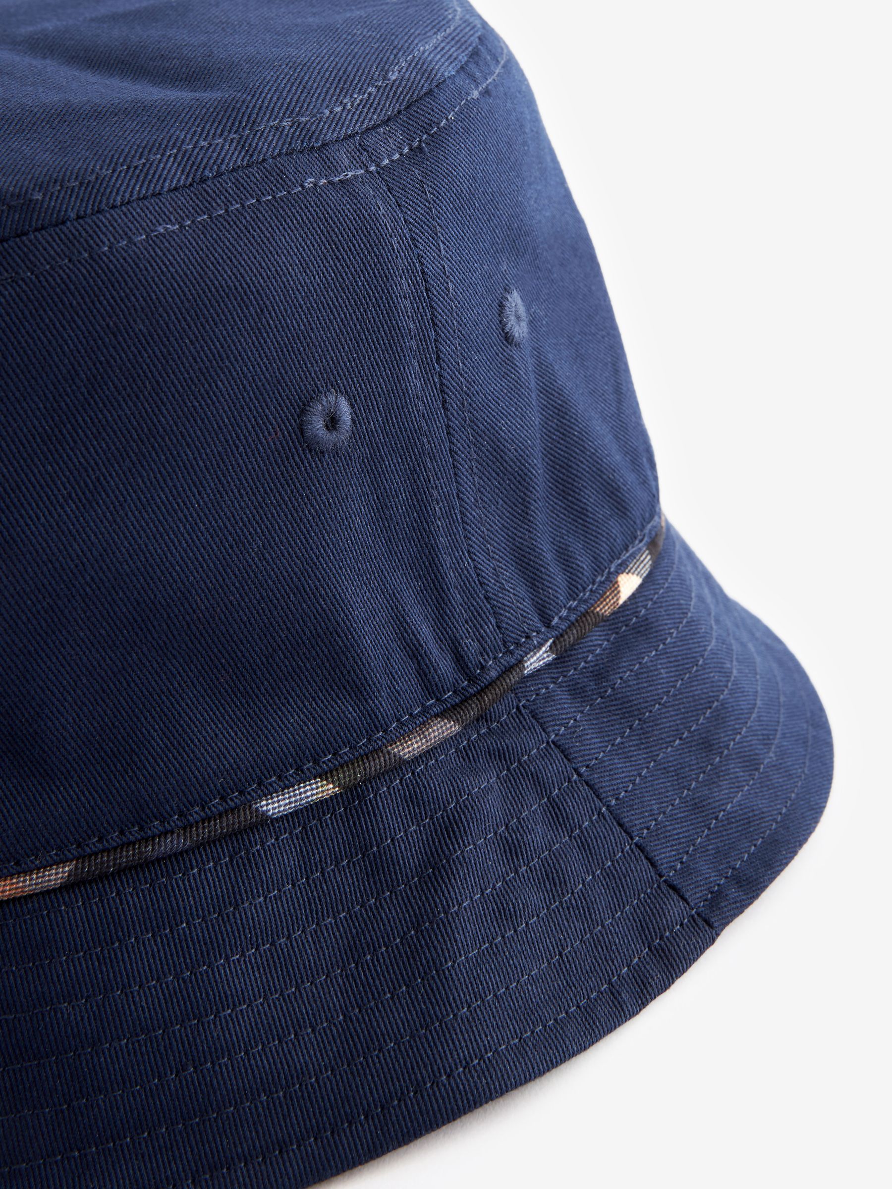 Buy Navy Blue Check Reversible Bucket Hats 2 Pack from Next Luxembourg