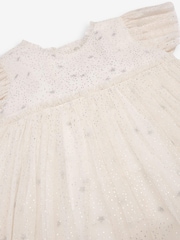 Mint Velvet Cream Bridesmaid Glitter Star Mesh Dress - Image 6 of 6