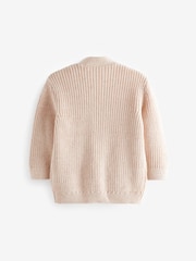Ecru Relaxed Fit 100% Cotton Cardigan (3mths-7yrs) - Image 3 of 4