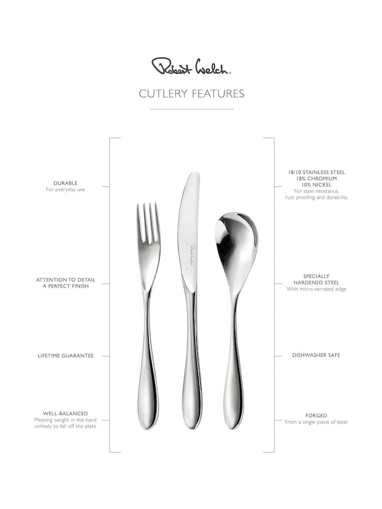 Robert Welch Silver 42pc Bourton Cutlery Set - Image 4 of 4