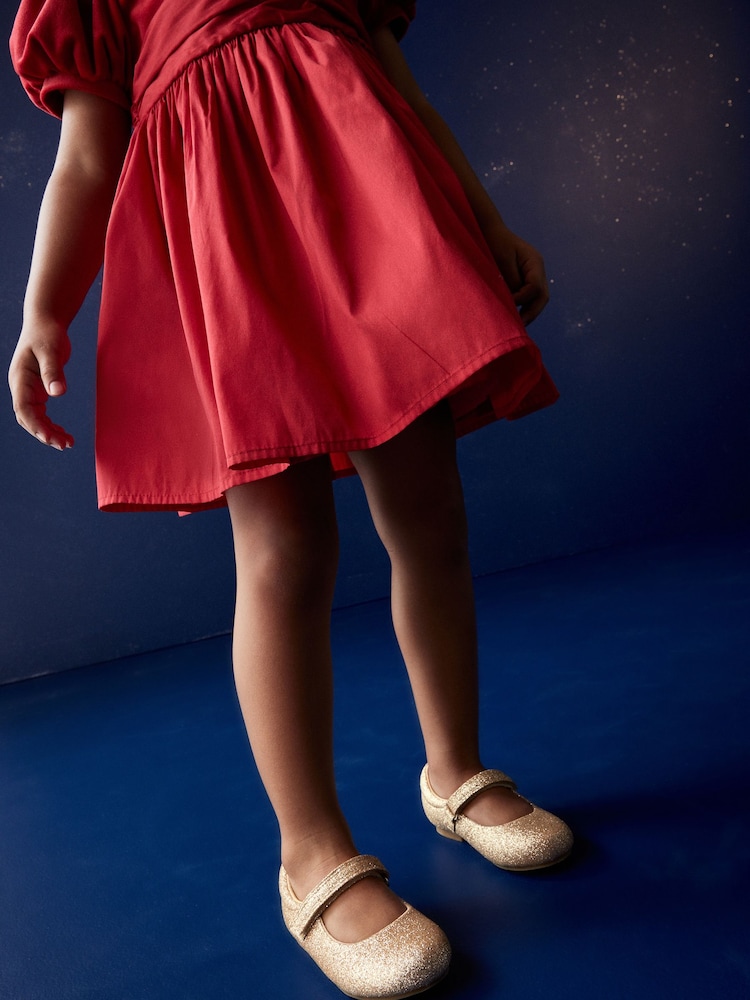 Gold Glitter Standard Fit (F) Mary Jane Shoes - Image 2 of 7