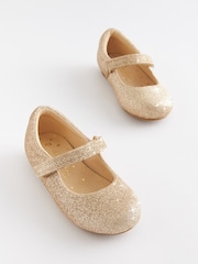 Gold Glitter Standard Fit (F) Mary Jane Shoes - Image 4 of 7