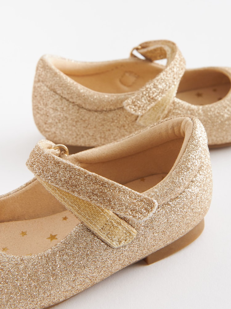 Gold Glitter Standard Fit (F) Mary Jane Shoes - Image 7 of 7