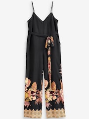 Myleene Klass Black Floral Wide Leg Jumpsuit - Image 7 of 7