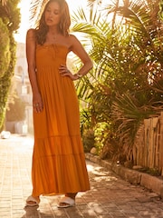 Myleene Klass Yellow Satin Bandeau Dress - Image 1 of 9