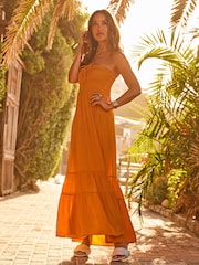 Myleene Klass Yellow Satin Bandeau Dress - Image 2 of 9