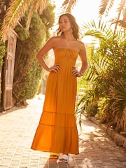 Myleene Klass Yellow Satin Bandeau Dress - Image 8 of 9