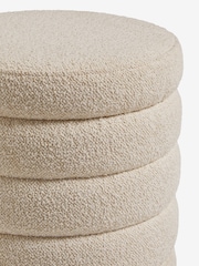 Casual Boucle Oyster Natural Ribbed Storage Stool - Image 3 of 7