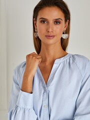 Pale Blue Chambray Denim Blouse - Image 5 of 6