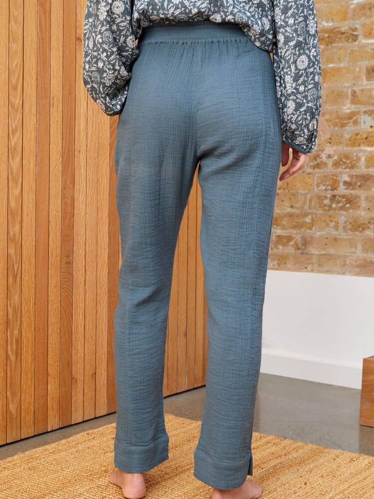 Green Cotton Crinkle Joggers - Image 2 of 4 Green Cotton Crinkle Joggers - Image 2 of 4