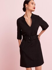 Black Tailored Belted Mini Dress - Image 1 of 5