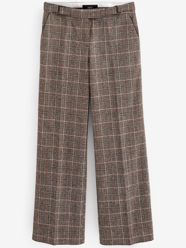 Brown Check Smart Tailored Wide Trousers - Image 2 of 2