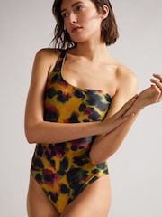Ted Baker Telsa Brown One Shoulder With Cut Out Back Swimsuit - Image 2 of 3
