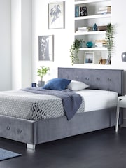 Aspire Furniture Silver Ashford Velvet Side Lift Ottoman Bed - Image 3 of 4