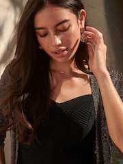 Brown Sparkle Belted Cardigan - Image 2 of 5
