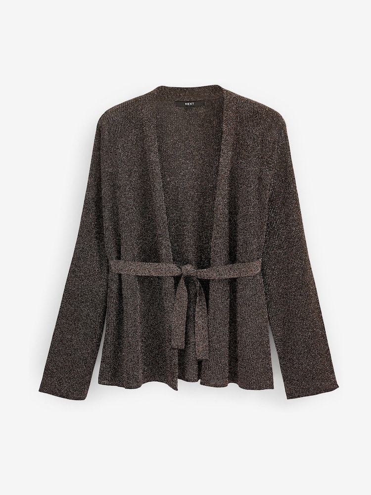 Brown Sparkle Belted Cardigan - Image 5 of 5