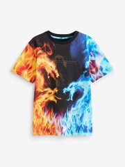 Black Dragon Fire All-Over Print Short Sleeve T-Shirt (5-16yrs) - Image 1 of 3