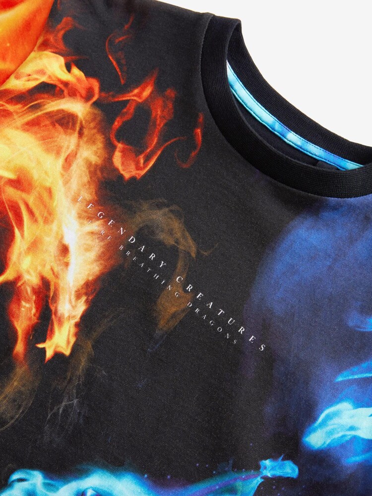 Black Dragon Fire All-Over Print Short Sleeve T-Shirt (5-16yrs) - Image 3 of 3