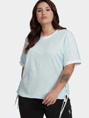 adidas Originals Blue Plus Size Always Laced 100% Cotton T-Shirt - Image 1 of 6