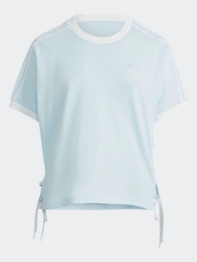adidas Originals Blue Plus Size Always Laced 100% Cotton T-Shirt - Image 6 of 6