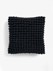 Black 43 x 43cm Global Bobble 100% Cotton Cushion - Image 6 of 7