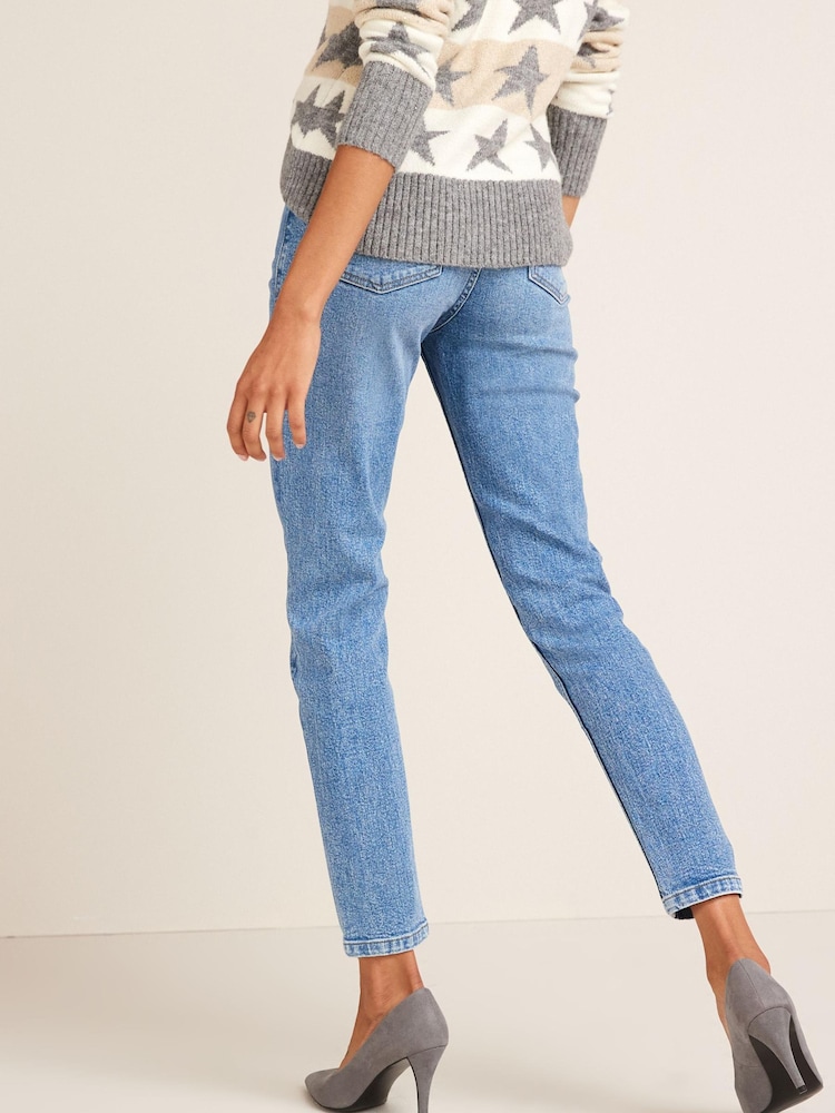 Bleu moyen - Jean mom stretch confortable - Image 3 of 5