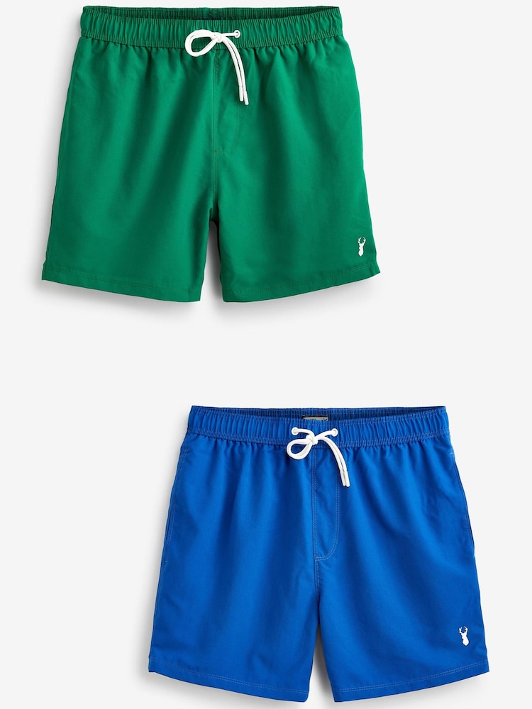 Cobalt Blue/Tennis Green 2 pack Swim Shorts - Image 1 of 6