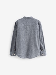 Blue Chambray Grandad Collar Long Sleeve Shirt (3-16yrs) - Image 2 of 2