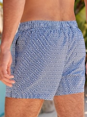 Navy/White Geo Printed Swim Shorts - Image 2 of 4