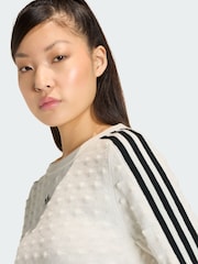 adidas Originals White Slim Solid Spike Knit Sweatshirt - Image 4 of 5