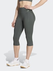 adidas Grey Optime Workout Contour Capri Leggings - Image 1 of 7