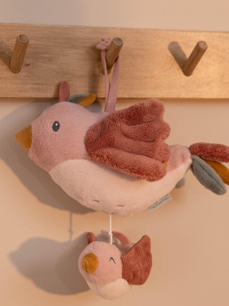 Little Dutch Pink Flowers and Butterflies Music Box Birds - Image 1 of 4