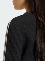 adidas Originals Black Slim Solid Spike Knit Sweatshirt - Image 4 of 5