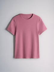 The Set 4 Pack Ribbed Short Sleeve T-Shirts Pink/Burgundy/White/Neutral - Image 4 of 7