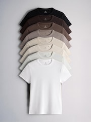 Black/Brown/Neutral/Oat/Cream/White - The Set 8 Pack Ribbed Κοντομάνικο Κοντομάνικο μπλουζάκι - Εικόνα 1 από 11