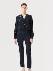 Hobbs Blue Petite Petite Annie Slim Trousers - Image 1 of 4