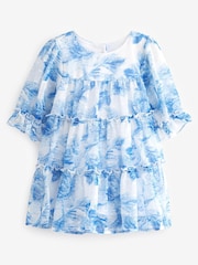 Baker by Ted Baker Blue Toile Dress - Image 1 of 9