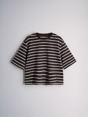 The Set 5 Pack Heavyweight Relaxed Short Sleeve T-Shirts Khaki/Green/Brown/Neutral - Image 4 of 8